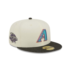 59fifty New Era Arizona Diamondbacks MLB Chrome Fitted Gorras Blancos | IUFAV-3041