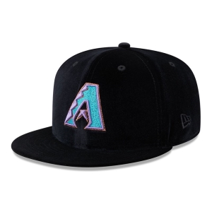 59fifty New Era Arizona Diamondbacks Velvet Fitted Gorras Negros | PCWIY-9274