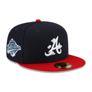 59fifty New Era Atlanta Braves Comic Cloud Fitted Gorras Azules | GFPIJ-1769