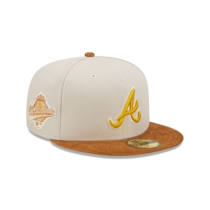 59fifty New Era Atlanta Braves Cord Visor Fitted Gorras Creme | ZCFLU-2098