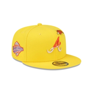 59fifty New Era Atlanta Braves Icy Pop Fitted Gorras Amarillos | TZKPI-6192