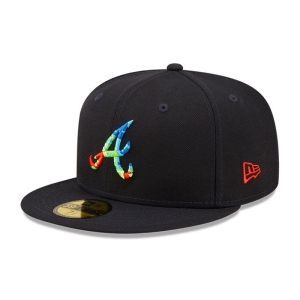 59fifty New Era Atlanta Braves Infrared Fitted Gorras Azules | RDLXM-9835