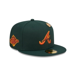 59fifty New Era Atlanta Braves Leafy Fitted Gorras Verdes | LJXGU-6785
