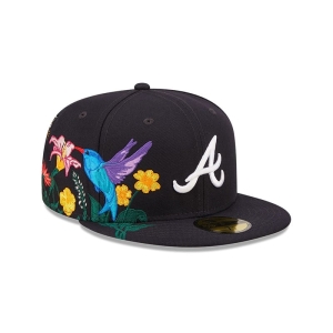 59fifty New Era Atlanta Braves MLB Blooming Fitted Gorras Azules | ZQJOL-8471