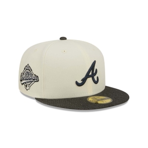 59fifty New Era Atlanta Braves MLB Chrome Fitted Gorras Blancos | DMAHL-1058