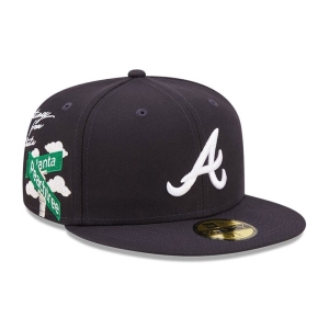 59fifty New Era Atlanta Braves MLB Cloud Fitted Gorras Azules | GQLTZ-7961