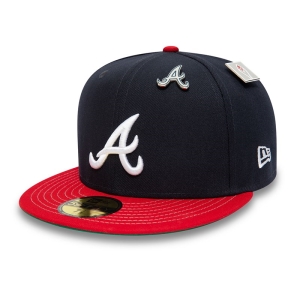 59fifty New Era Atlanta Braves MLB Pin Badge Fitted Gorras Azules | RUEOY-0319