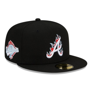 59fifty New Era Atlanta Braves MLB Team Fire Gorras Negros | MDVFC-4386