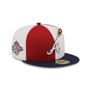 59fifty New Era Atlanta Braves Pinwheel Americana Fitted Gorras Rojos | XWBMD-2963