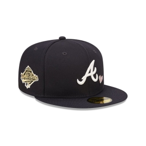 59fifty New Era Atlanta Braves Team Heart Fitted Gorras Azules | OVQHY-9125