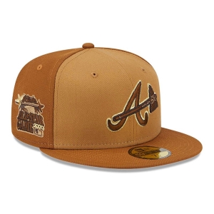 59fifty New Era Atlanta Braves Tri Tone Fitted Gorras Marrom | CABKF-3261