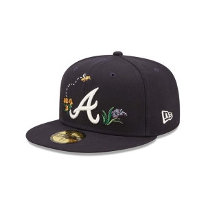59fifty New Era Atlanta Braves Watercolour Floral Gorras Azules | PYALU-6489