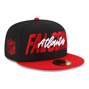 59fifty New Era Atlanta Falcons NFL Draft Fitted Gorras Negros | JHKYU-3145