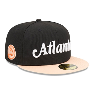 59fifty New Era Atlanta Hawks Authentics City Edition Fitted Gorras Negros | APZCX-3925