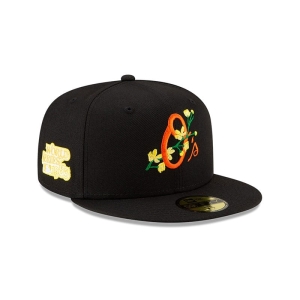 59fifty New Era Baltimore Orioles Side Patch Bloom Fitted Gorras Negros | DHPIL-9632