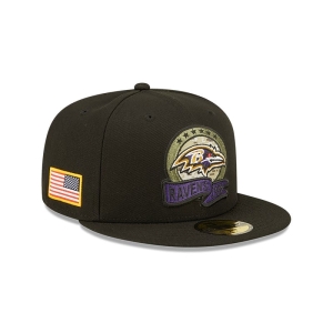 59fifty New Era Baltimore Ravens NFL Salute To Service Fitted Gorras Negros | DNWJK-5601