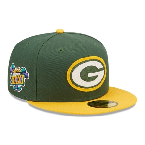 59fifty New Era Bay Packers Ne Letterman Fitted Gorras Verdes | HSGDE-8945
