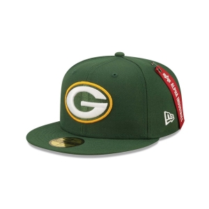 59fifty New Era Bay Packers X Alpha Industries Fitted Gorras Verdes | QICSV-2856