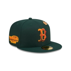 59fifty New Era Boston Sox Leafy Fitted Gorras Verdes | SEWUV-1927