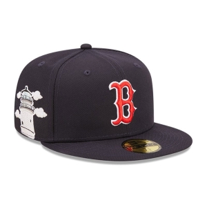 59fifty New Era Boston Sox MLB Cloud Fitted Gorras Azules | SYKVZ-4270