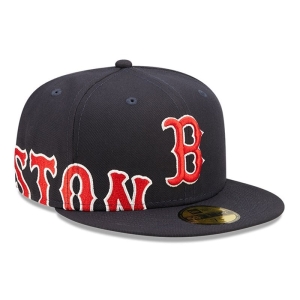 59fifty New Era Boston Sox MLB Side Split Fitted Gorras Azules | DGQHI-2951