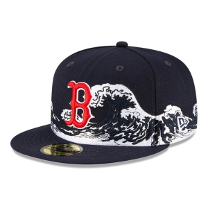 59fifty New Era Boston Sox MLB Wave Fitted Gorras Azules | HNBVQ-0873