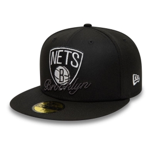 59fifty New Era Brooklyn Nets Dual Logo Fitted Gorras Negros | NPWOA-7025