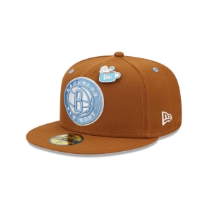 59fifty New Era Brooklyn Nets Hot Cocoa Fitted Gorras Marrom | JSZVG-7245