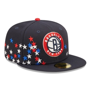 59fifty New Era Brooklyn Nets NBA Americana Fitted Gorras Azules | KQEWX-9138