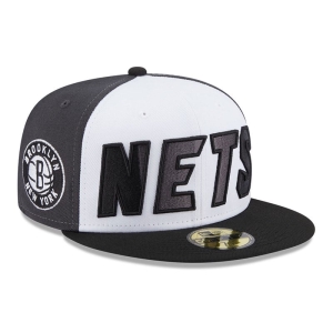59fifty New Era Brooklyn Nets NBA Back Half Fitted Gorras Negros | AGUSF-3765