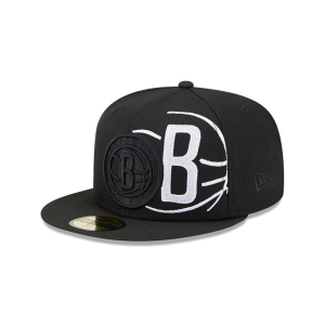 59fifty New Era Brooklyn Nets NBA Elements Fitted Gorras Negros | RNYKX-0698