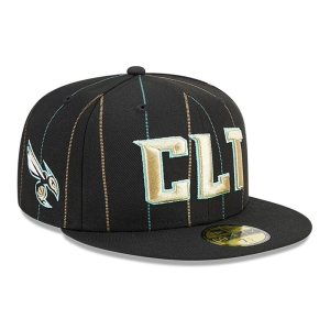 59fifty New Era Charlotte Hornets Authentics City Edition Fitted Gorras Negros | UISBZ-1259