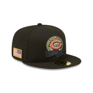 59fifty New Era Chicago Bears NFL Salute To Service Fitted Gorras Negros | DEZAW-9501