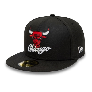 59fifty New Era Chicago Bulls Dual Logo Fitted Gorras Negros | PALJE-2435