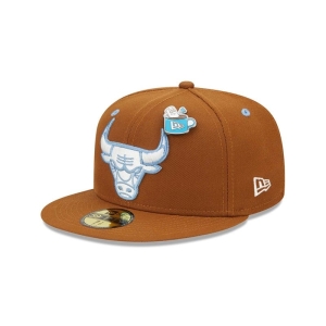 59fifty New Era Chicago Bulls Hot Cocoa Fitted Gorras Marrom | VBUGH-9410