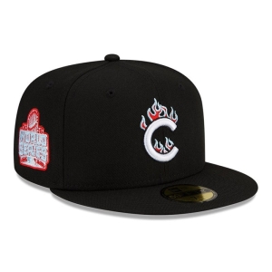 59fifty New Era Chicago Cubs MLB Team Fire Fitted Gorras Negros | DIRHT-5980