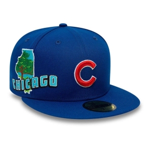 59fifty New Era Chicago Cubs Stateview Fitted Gorras Azules | VPKOM-1760