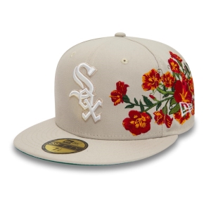 59fifty New Era Chicago Sox MLB Floral Fitted Gorras Creme | CUIQJ-7201