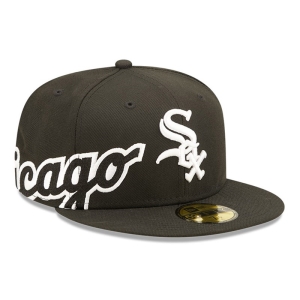 59fifty New Era Chicago Sox MLB Side Split Fitted Gorras Negros | FIUHJ-6482
