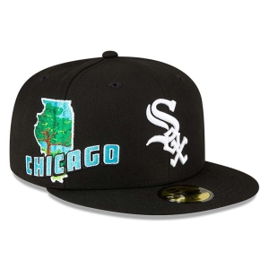 59fifty New Era Chicago Sox Stateview Fitted Gorras Negros | VRZKM-7168