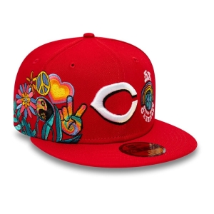 59fifty New Era Cincinnati Reds Groovy Fitted Gorras Rojos | BHEMW-2850