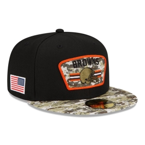 59fifty New Era Cleveland Browns NFL Salute To Service Gorras Negros | ZJQTS-7931