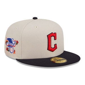 59fifty New Era Cleveland Guardians Fall Classic Fitted Gorras Blancos | AKNGH-7568