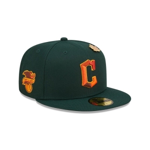 59fifty New Era Cleveland Guardians Leafy Fitted Gorras Verdes | BLUFQ-3051