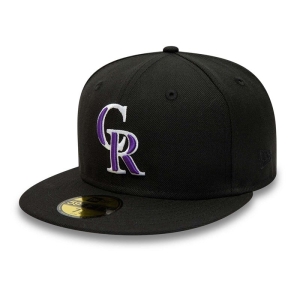 59fifty New Era Colorado Rockies Premium Authentic On Field Game Lana Fitted Gorras Negros | PYUVO-7985