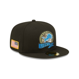 59fifty New Era Detroit Lions NFL Salute To Service Fitted Gorras Negros | SZNDU-0526