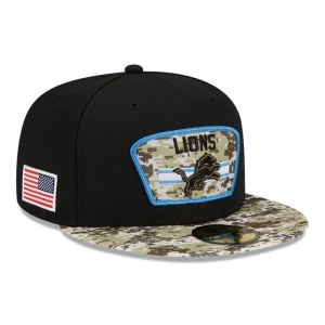 59fifty New Era Detroit Lions NFL Salute To Service Gorras Negros | YBLFR-5402