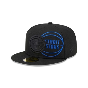 59fifty New Era Detroit Pistons NBA Elements Fitted Gorras Negros | EWJAH-4609