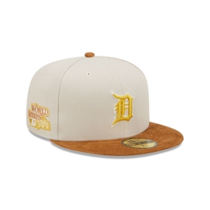 59fifty New Era Detroit Tigers Cord Visor Fitted Gorras Creme | WLVZJ-7312