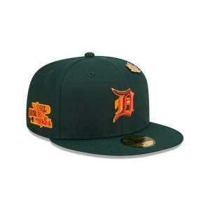 59fifty New Era Detroit Tigers Leafy Fitted Gorras Verdes | JUGRB-8542